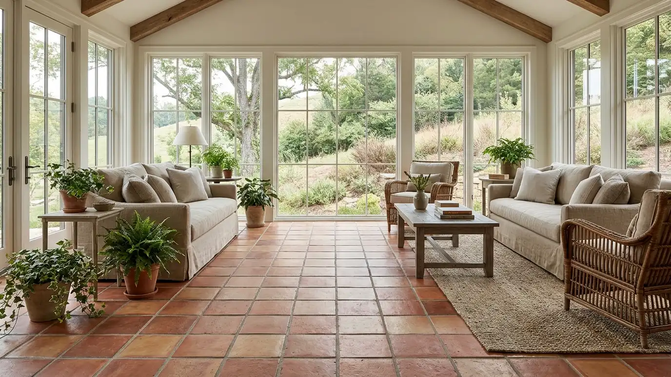 A Joelton, Tennessee home with a beautifully tiled bathroom, a large walk-in shower and a light porcelain floor