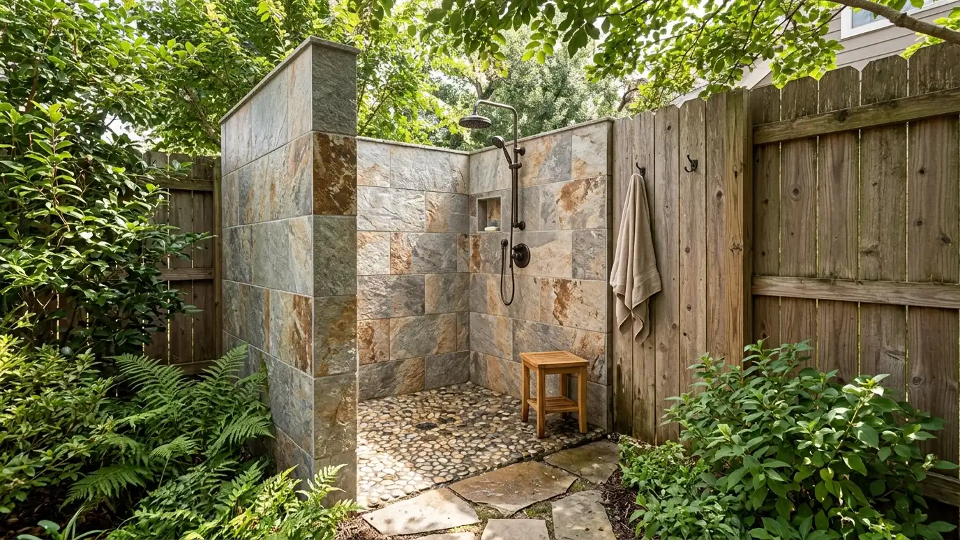 Outdoor Shower Tile in Nashville and Middle Tennessee